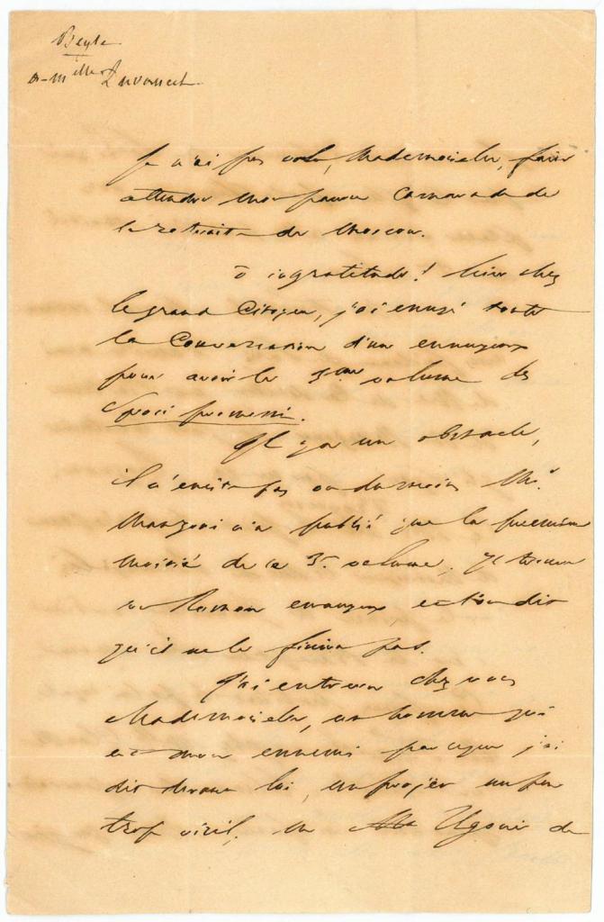 письмо, написанное Стендалем