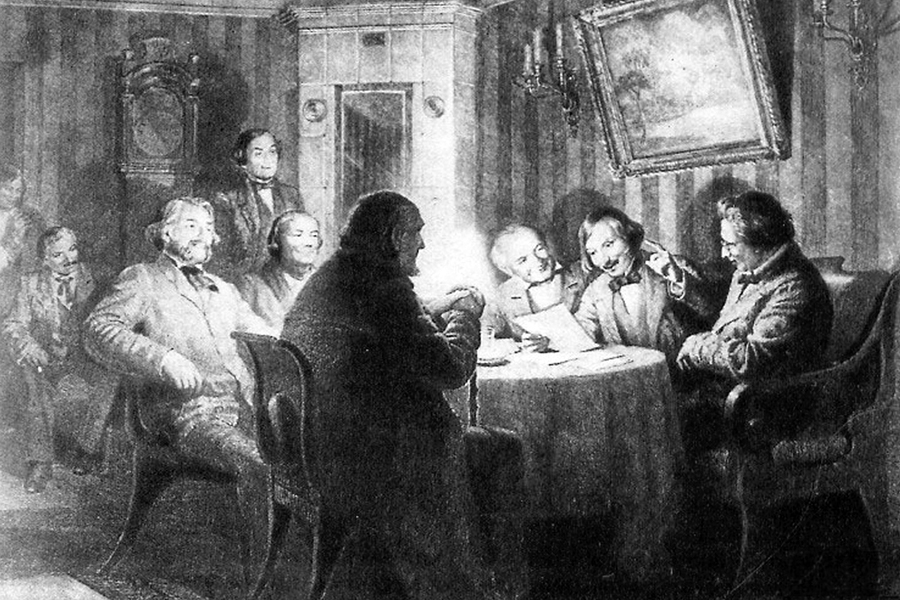 Аксаков с Гоголем и другими литераторами